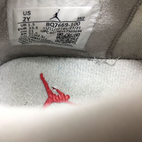 Nike Air Jordan 4 Retro White Oreo PS Pre School Size 2 Youth Used BQ7669 100 - Picture 10 of 10